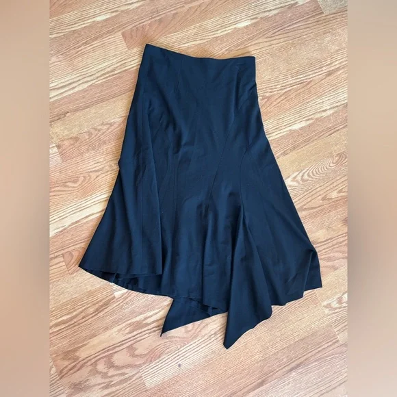 Elevenses Asymmetrical Black Skirt – Size 2 – Anthropologie – Flowy & Sculptural - Picture 2 of 6